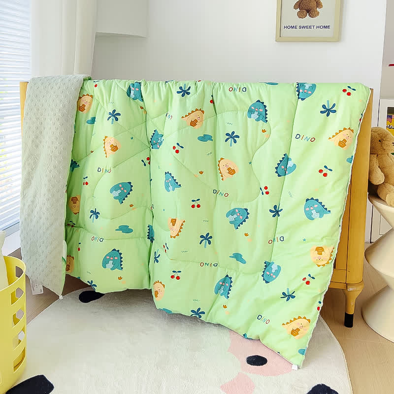 Cotton Cute Dinosaur Winter Toddler Quilt