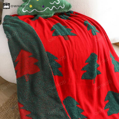 Festive Christmas Tree Decorative Sofa Blanket