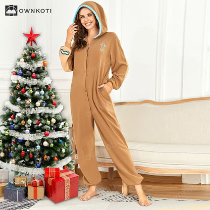 Gingerbread Man One-piece Pajamas Performance Costume