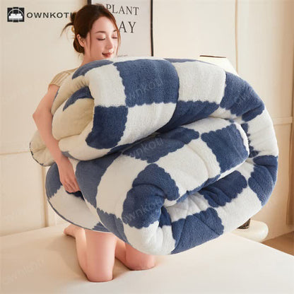 Checkerboard Fleece Blanket Winter Comforter