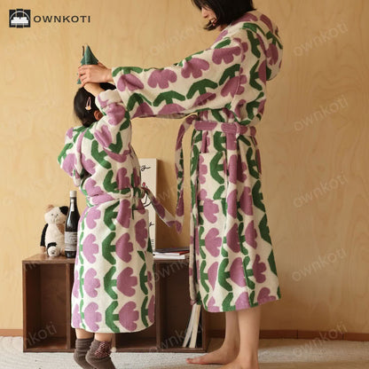 Pure Cotton Rural Tulip Hooded Bathrobe