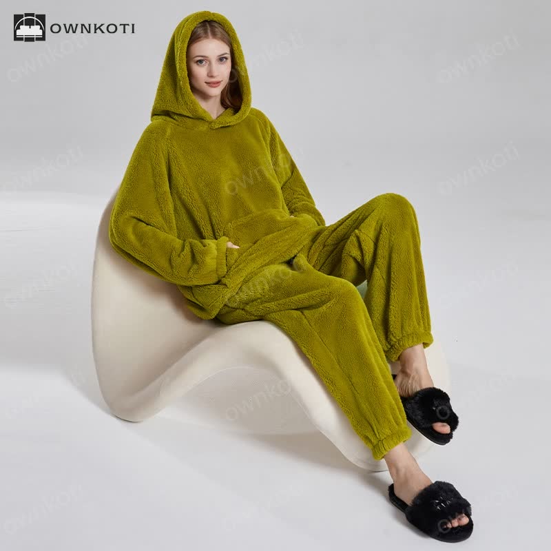 Soft Fleece Solid Color Pajama Set