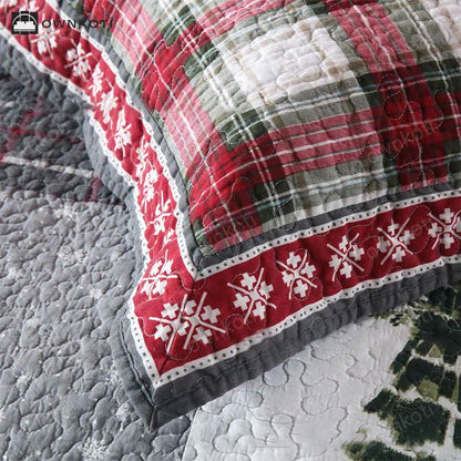 Christmas Patchwork Quilted Cotton Bedding Set(3PCS)