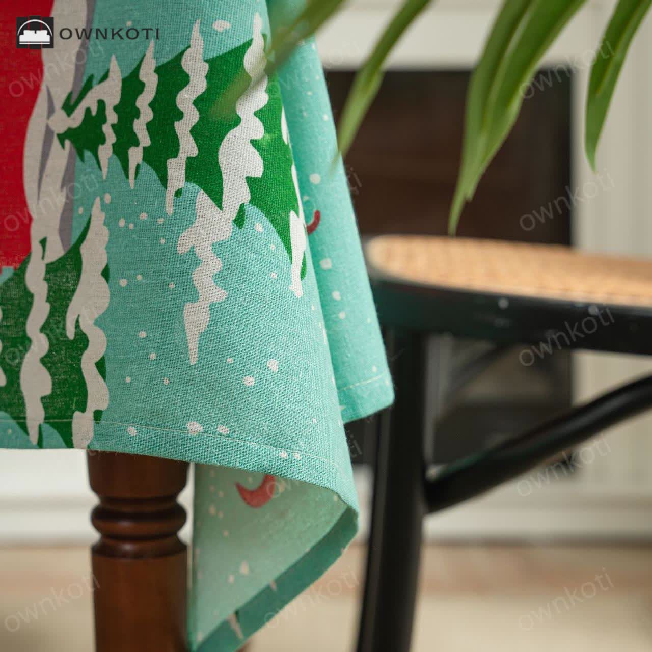 Merry Christmas Cotton Linen Tablecloth