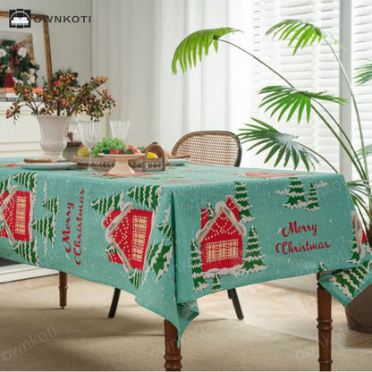 Merry Christmas Cotton Linen Tablecloth