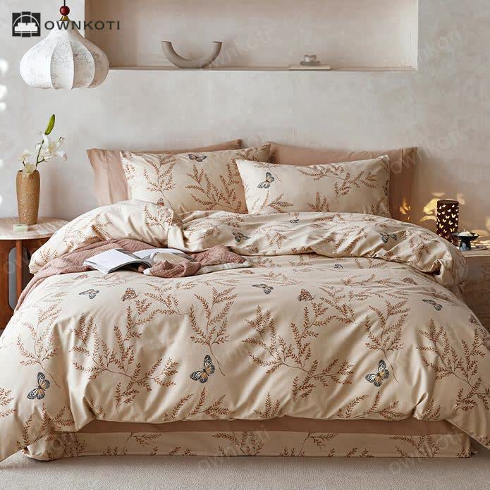 Brushed Cotton Pastoral Butterfly Bedding Set (4PCS)