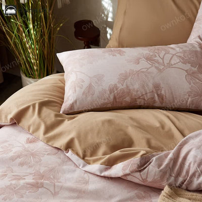 Pure Cotton Elegant Floral Warm Bedding Set (4PCS)