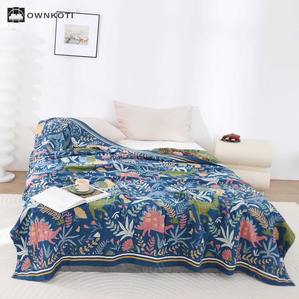 Dinosaur Forest Cotton Gauze Lightweight Quilt