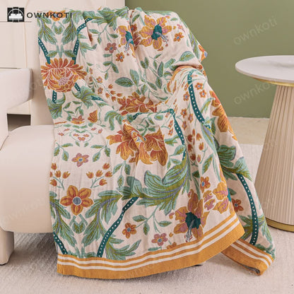 Refresh Flower Leaf  Cotton Gauze Quilt