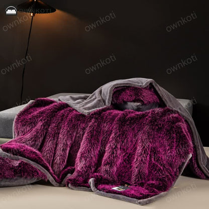 Luxurious Faux Fur Thick Throw Blanket