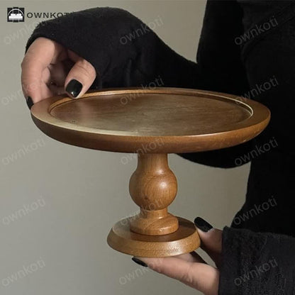 Round Shape Wooden Table Display Cake Stand