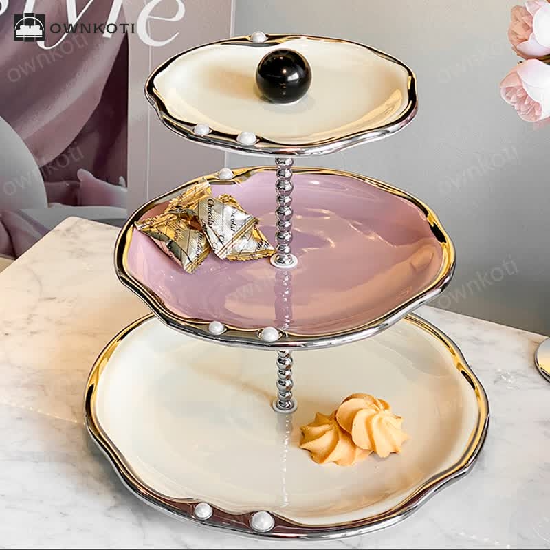 Multi-layer Ceramics Table Cupcake Stand