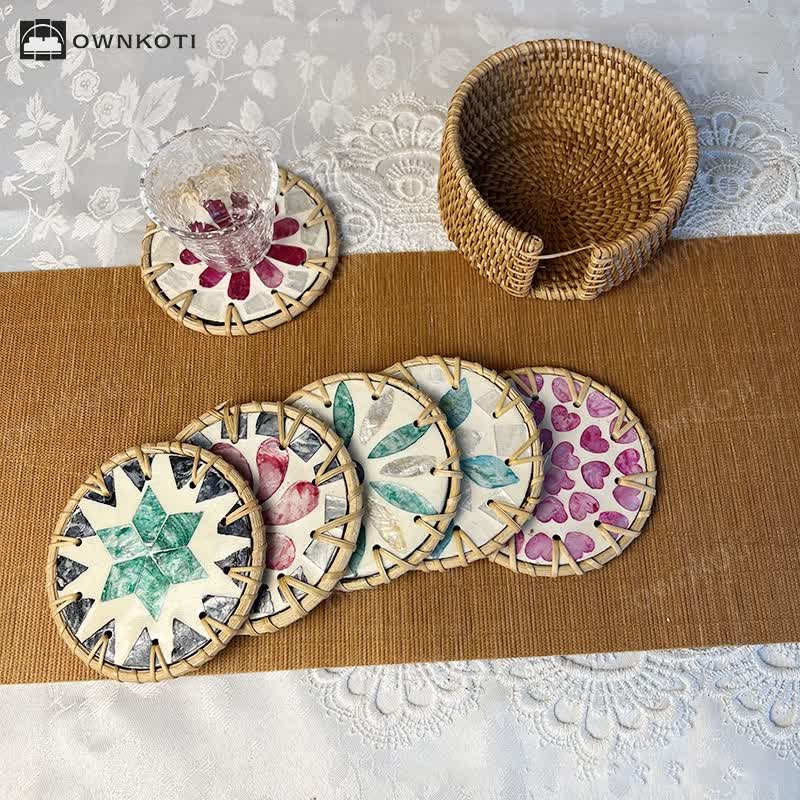 Rattan Woven Farmhouse Decorative Coaster