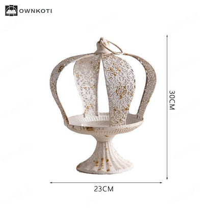 Crown Shape Metal Candle Holder Stand