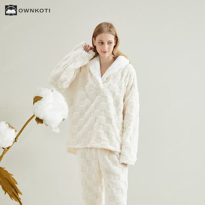 Jacquard Checkerboard Fleece Pajama Set