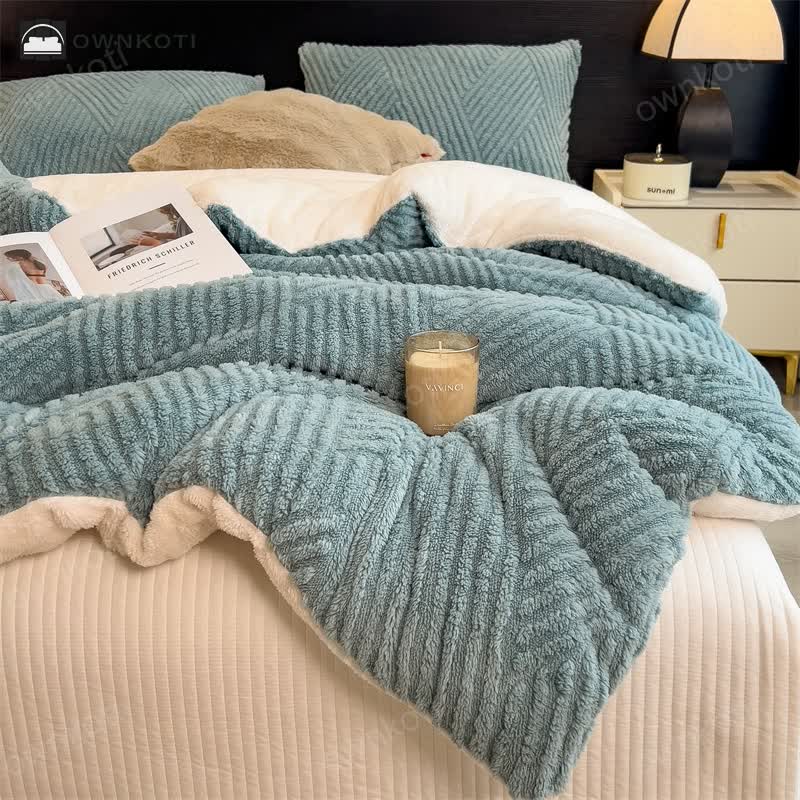 Fluffy Fleece Warm Winter Blanket with Comforter