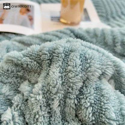 Fluffy Fleece Warm Winter Blanket with Comforter