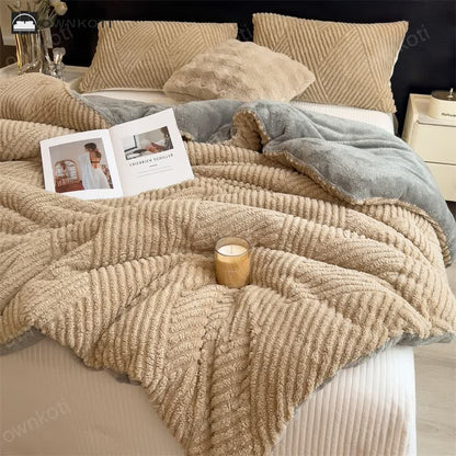 Fluffy Fleece Warm Winter Blanket with Comforter