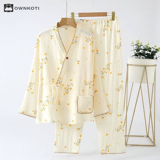 Refresh Floral Kimono Pajama Set