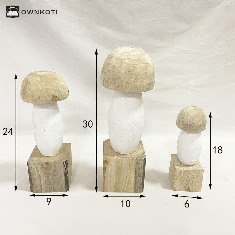 Mushroom Shape Wooden Home Decor Ornaments(3PCS)