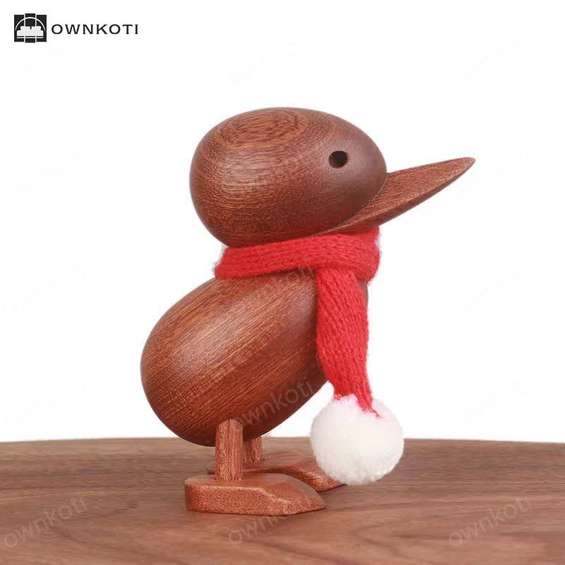 Wooden Duck with Scarf Craft Ornament