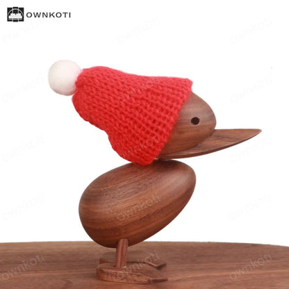 Wooden Duck with Scarf Craft Ornament