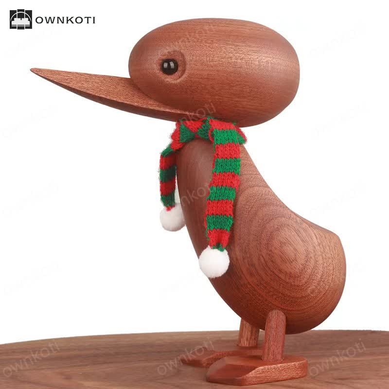 Wooden Duck with Scarf Craft Ornament