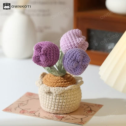 Woven Pastoral Tulip Potted Ornament