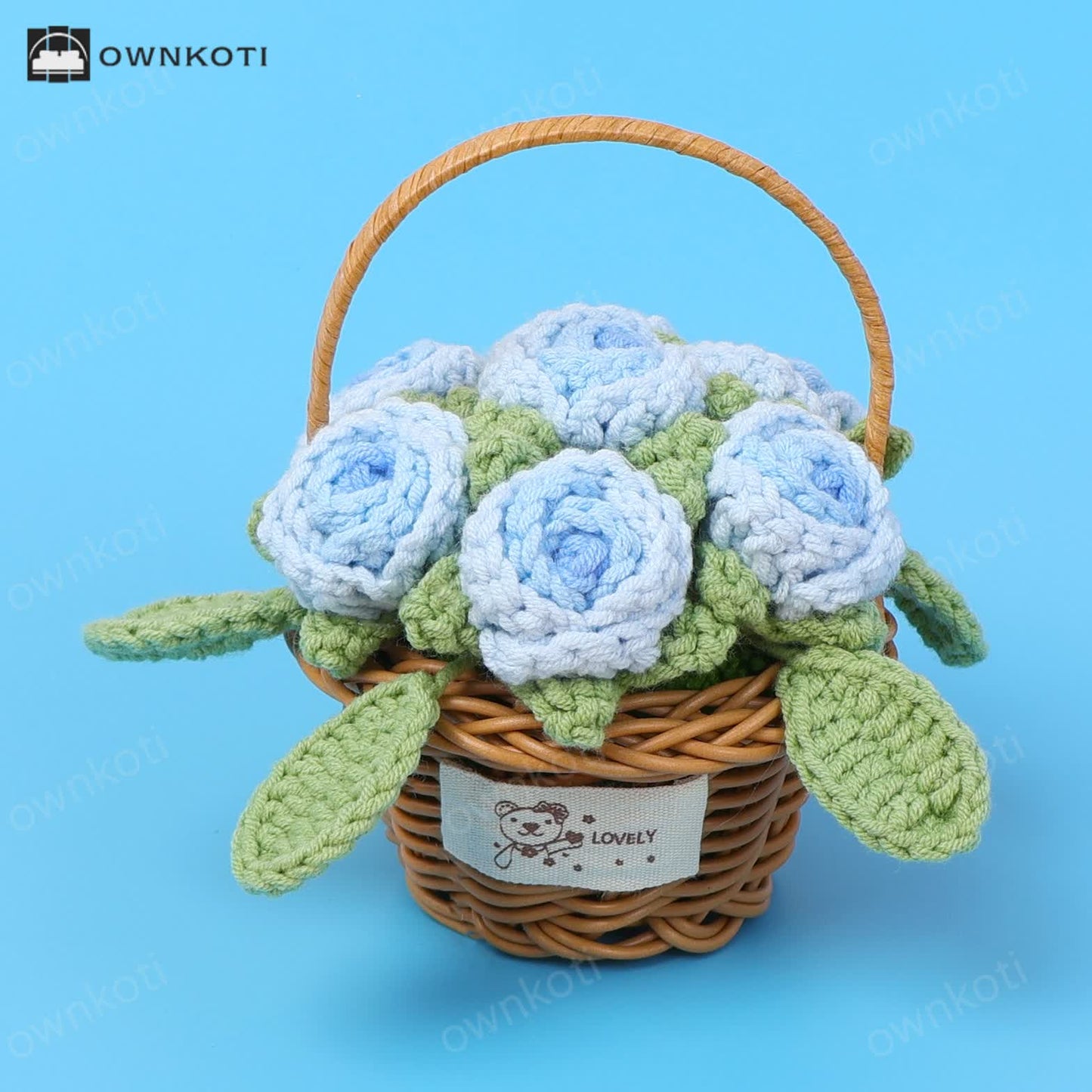 Woven Rose Flower Basket Ornament