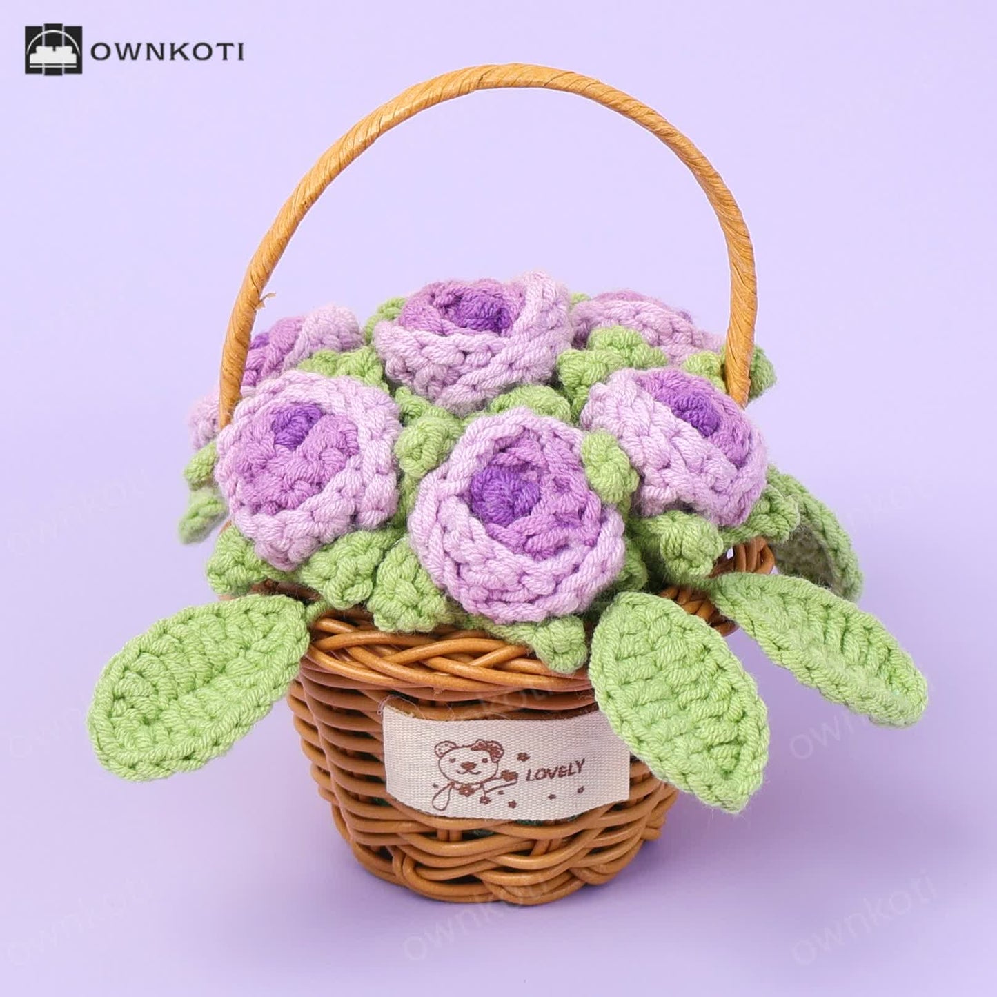 Woven Rose Flower Basket Ornament