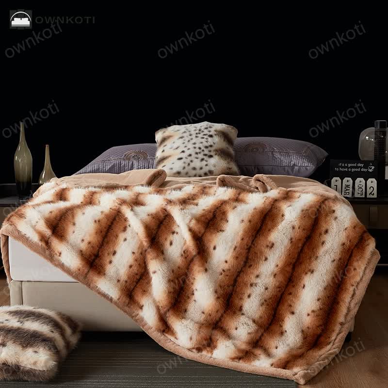 Luxurious Double Layer Faux Fur Throw Blanket