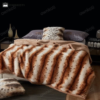 Luxurious Double Layer Faux Fur Throw Blanket