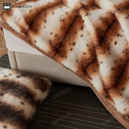 Luxurious Double Layer Faux Fur Throw Blanket