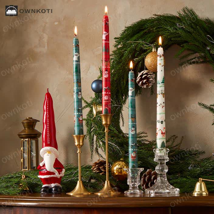 Festive Christmas Taper Scented Candle(2PCS)