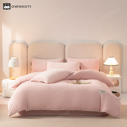 Solid Color Warm Duvet Cover Comforter Set