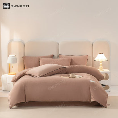 Solid Color Warm Duvet Cover Comforter Set