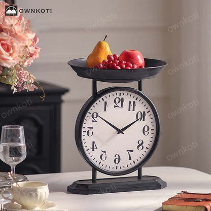 Iron Creative Clock Fruit Tray Decoration