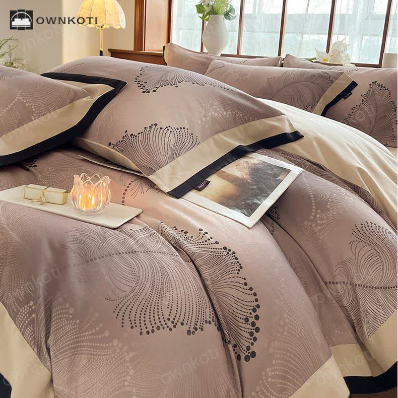 Luxurious Brushed Cotton Floral Bedding Set(4PCS)