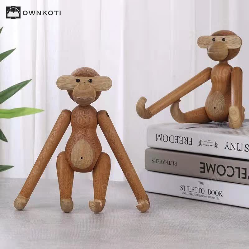 Solid Wood Movable Puppet Monkey Ornament