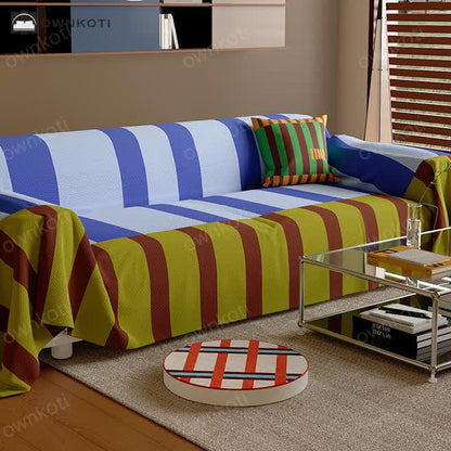 Vintage Striped Soft Sofa Cover