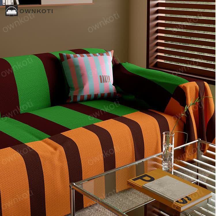 Vintage Striped Soft Sofa Cover