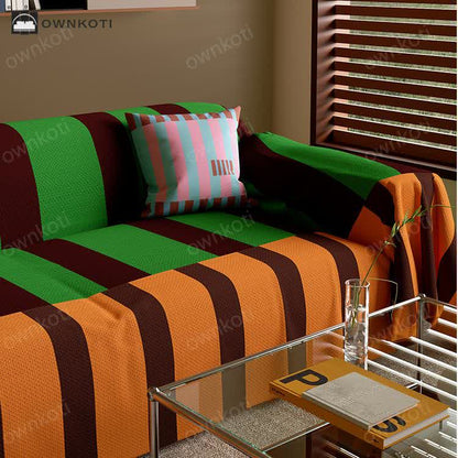 Vintage Striped Soft Sofa Cover