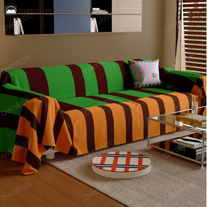 Vintage Striped Soft Sofa Cover