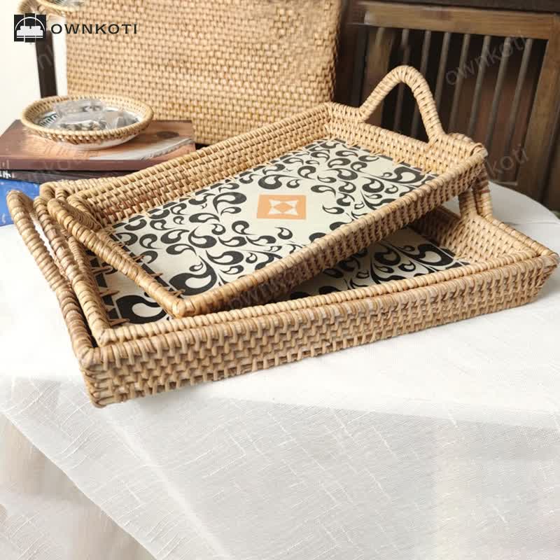 Handmade Rattan Desktop Storage Basket(3PCS)