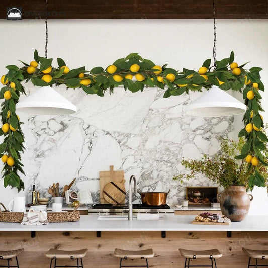 Farmhouse Artificial Lush Greenery Lemon Garland