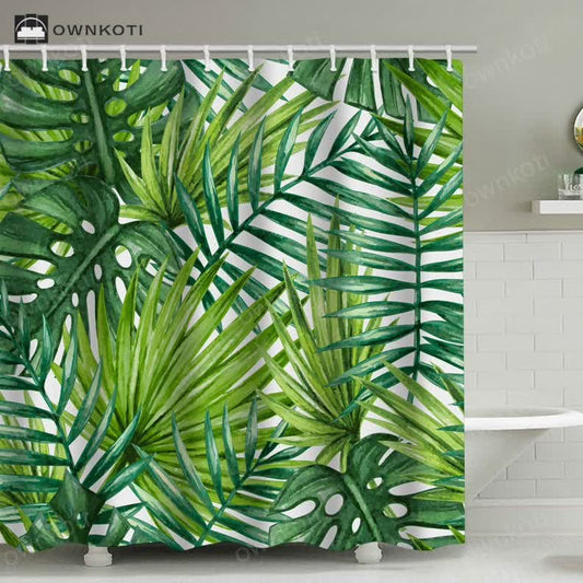 Tropical Lush Leaf Shower Curtain