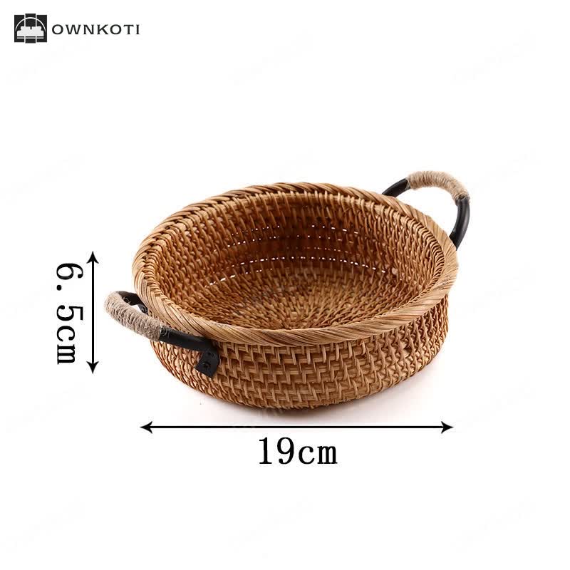 Rattan Woven Desktop Snack Storage Basket