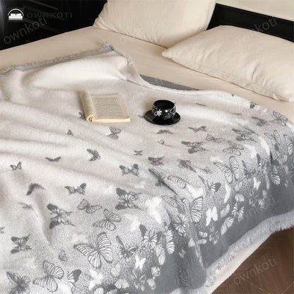 Faux Fur Butterfly Soft Throw Blanket