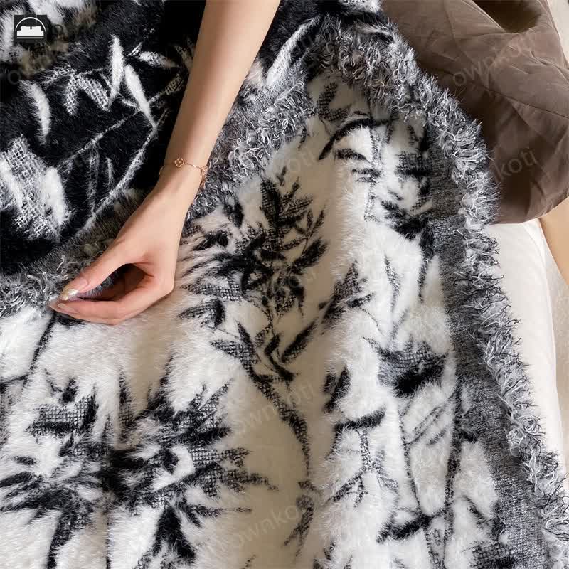 Rural Bamboo Faux Mink Throw Blanket