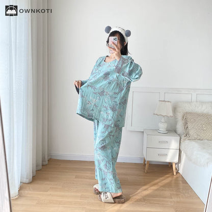 Cotton Gauze Plus Size Bamboo Pajama Set